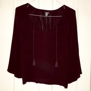 Burgundy Tassel Top